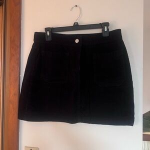 Black Corduroy Mini Skirt